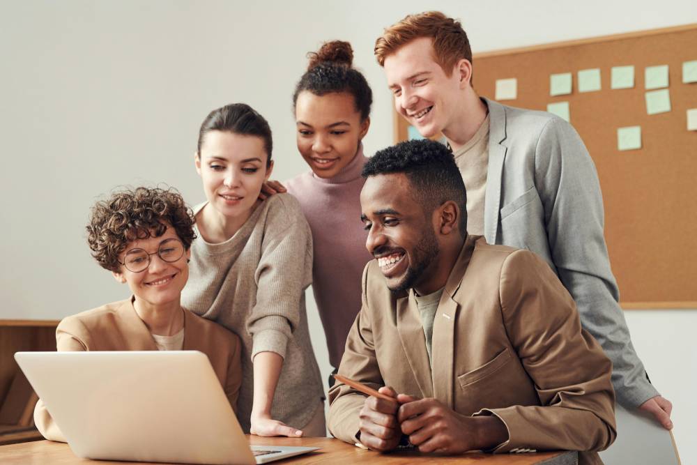 Financial team helping clients